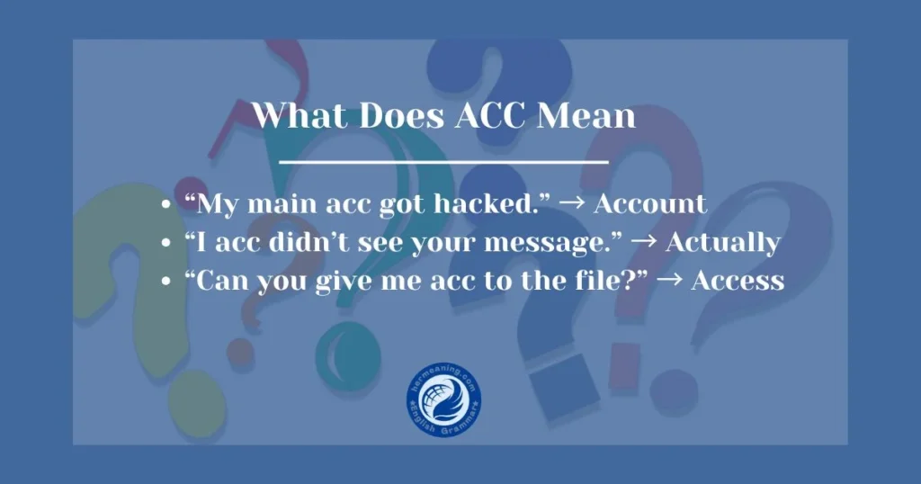 What Does ACC Mean