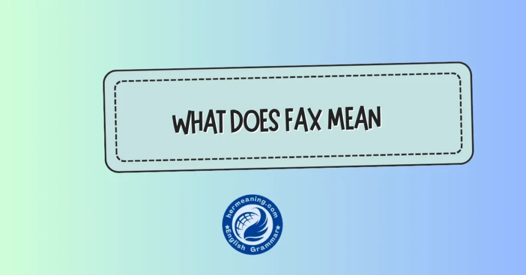 what does fax mean