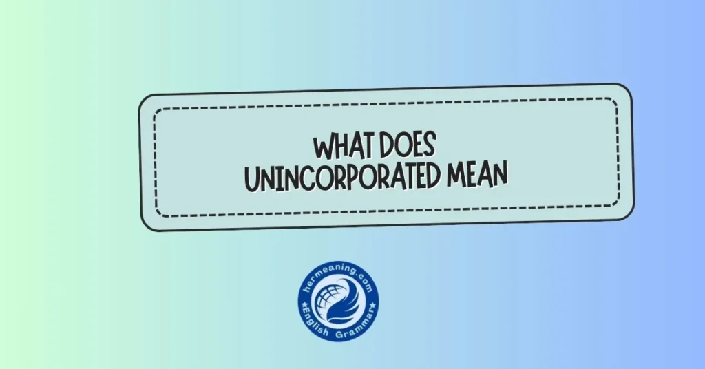 what does unincorporated mean